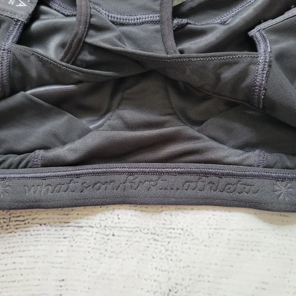 Athleta Size 32C Gray Racerback Sports Bra Style‎ Medium Impact